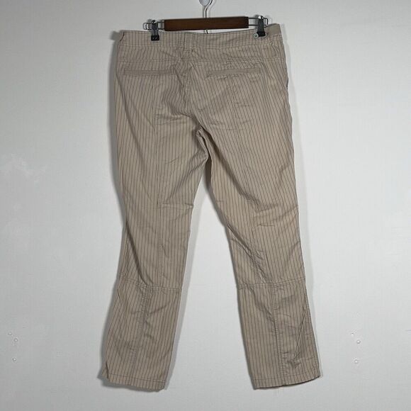 Anthropologie Hei Hei Raye Fold Over Cropped Pants Womens Sz 31 Cream Striped - Picture 4 of 16